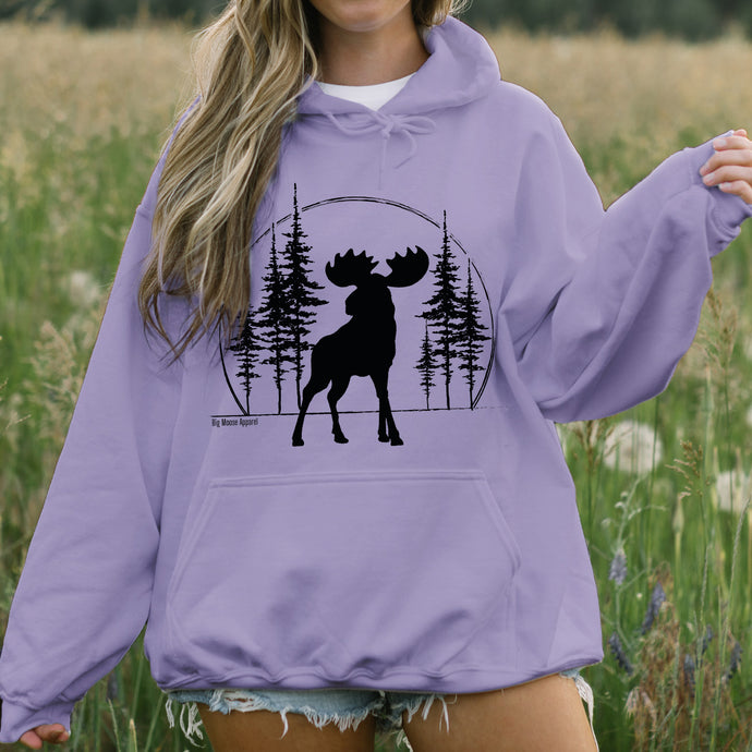 Big Moose Pine Trees Women's Hoodie