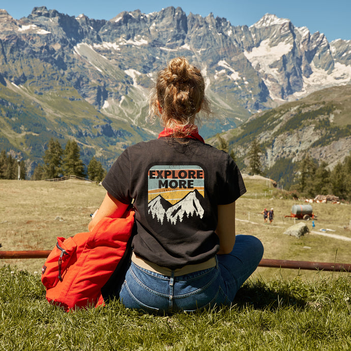 Explore More Womens distressed mountain t-shirt
