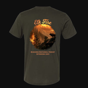 Elk Fire Mountainside BACK PRINT w/ front logo Fundraiser T-Shirt