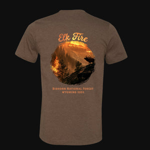 Elk Fire Mountainside BACK PRINT w/ front logo Fundraiser T-Shirt