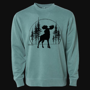 Big Moose Pine Trees Men's Garment Dyed Sweatshirt