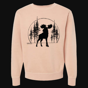 Big Moose Pine Trees Women's Garment Dyed Sweatshirt
