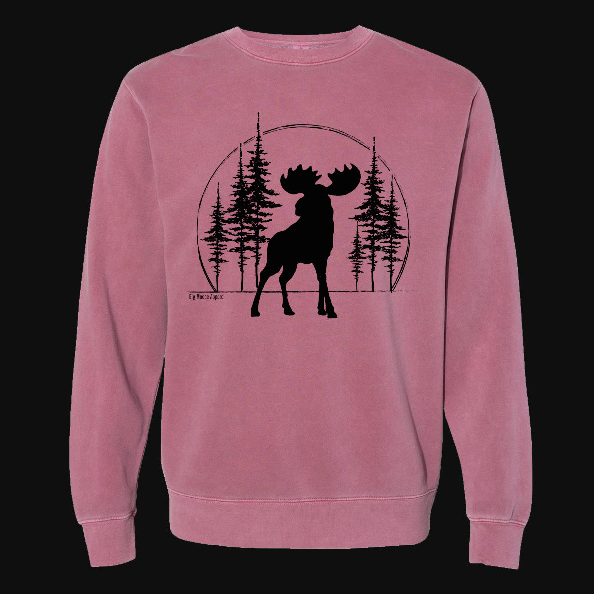 Big Moose Pine Trees Men's Garment Dyed Sweatshirt – Big