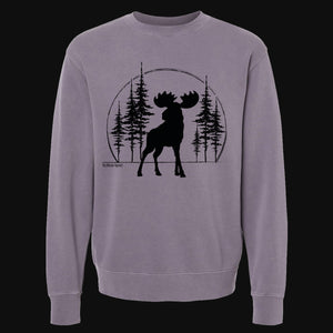 Big Moose Pine Trees Women's Garment Dyed Sweatshirt