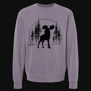 Big Moose Pine Trees Men's Garment Dyed Sweatshirt