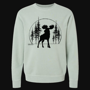 Big Moose Pine Trees Men's Garment Dyed Sweatshirt