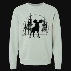 Big Moose Pine Trees Women's Garment Dyed Sweatshirt