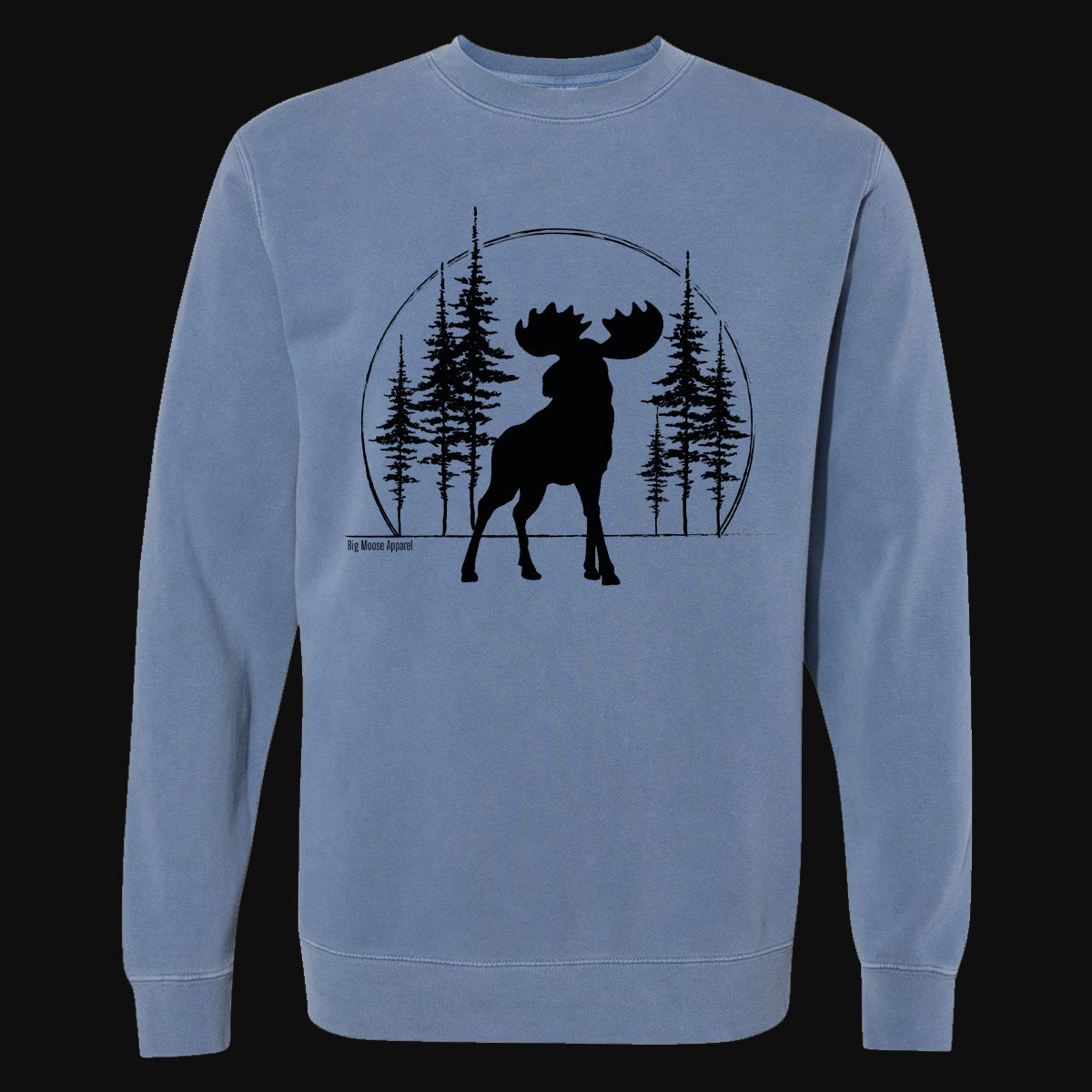 Big Moose Pine Trees Men's Garment Dyed Sweatshirt – Big