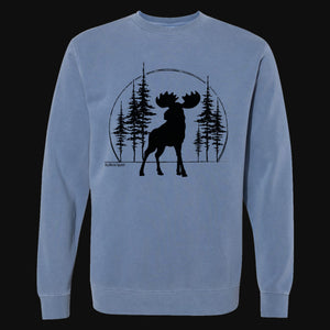 Big Moose Pine Trees Men's Garment Dyed Sweatshirt