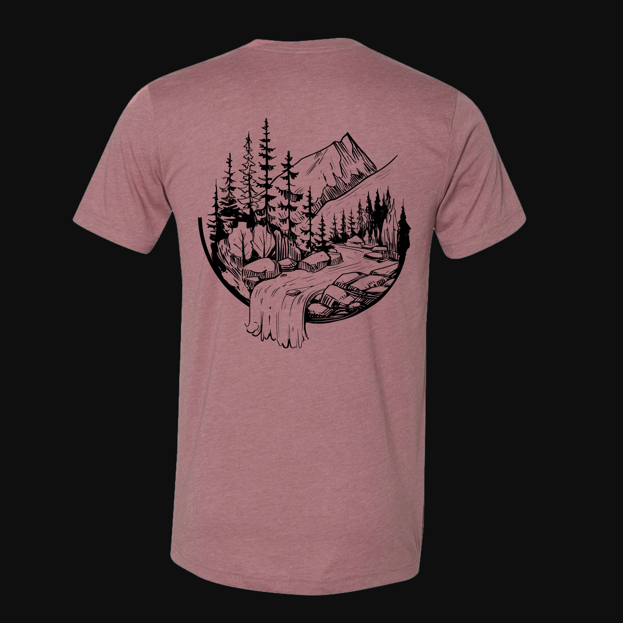 Mountain Stream Men's Graphic T Shirt XL / Heather Sunset