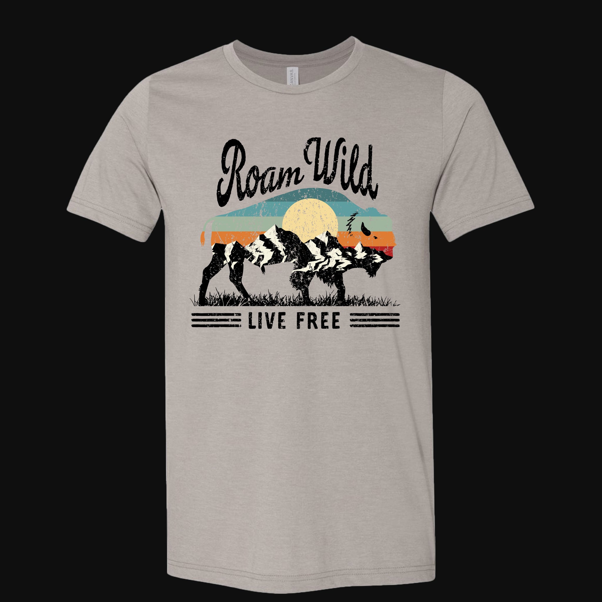Roam Wild Live Free Bison Women's T-Shirt - Main Image