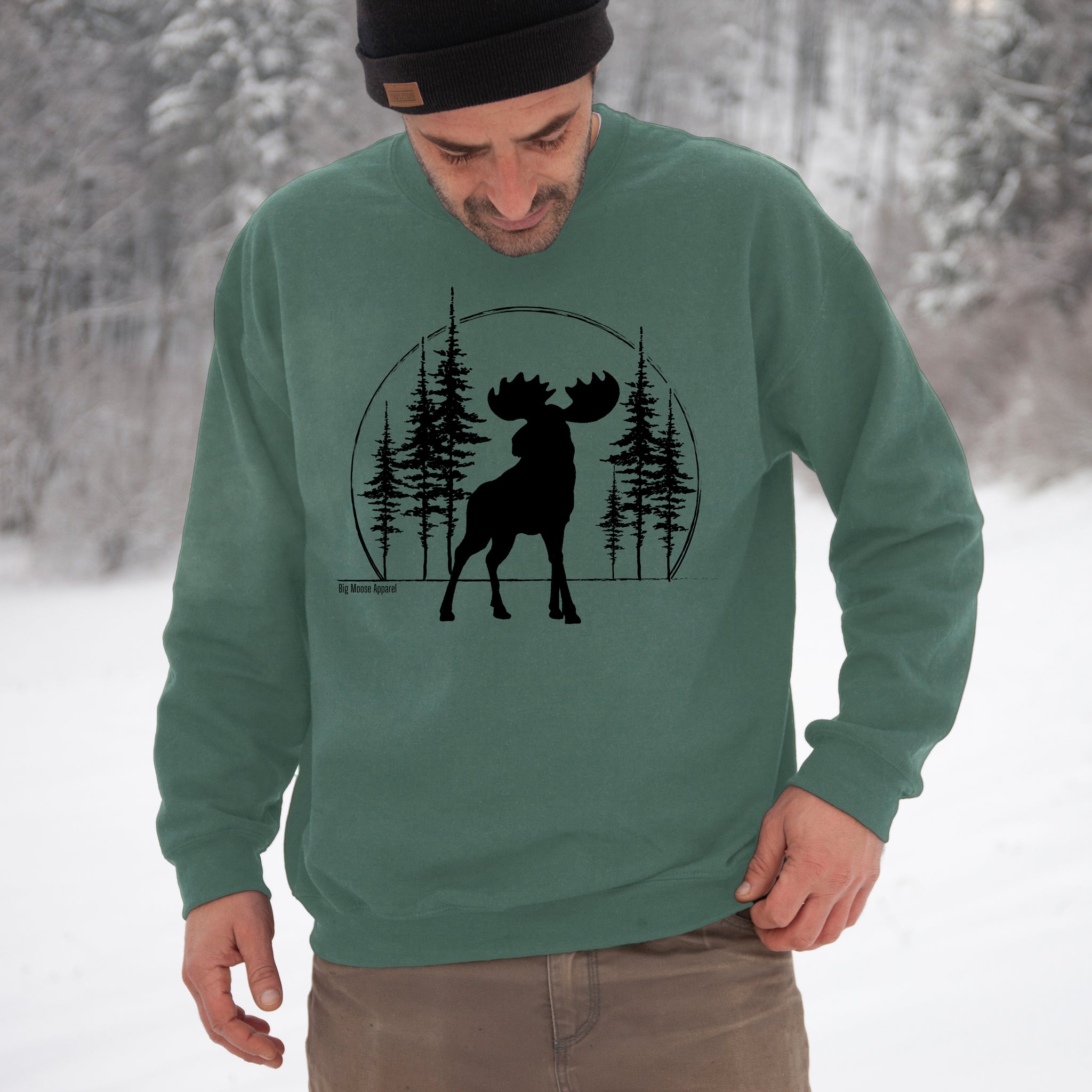 Amazon.com: Vintage Bull Moose Wilderness Scene Sweatshirt