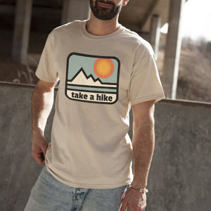 take a hike retro style mens graphic tee