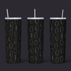 Black and White Carabiner 20oz tumbler