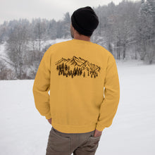 Load image into Gallery viewer, mountain sketch landscape montana scene crewneck sweatshirt